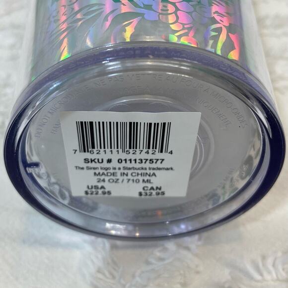 STARBUCKS Trademark Siren Logo Tumbler Collectable Green Iridescent Sz 24oz - Picture 6 of 8